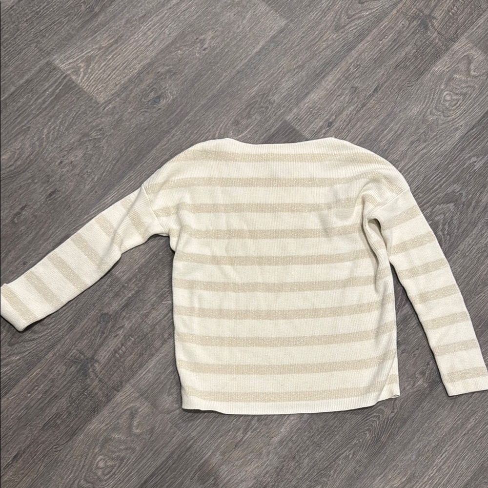 Tommy Bahama striped  Cream and Tan Sweater